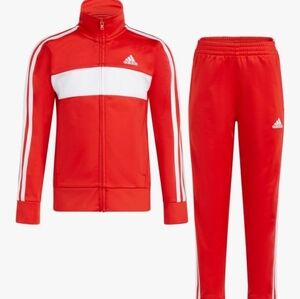New! ADIDAS Baby Boys 2-Piece Red Track Suit Set Pants & Jacket Tricot Set